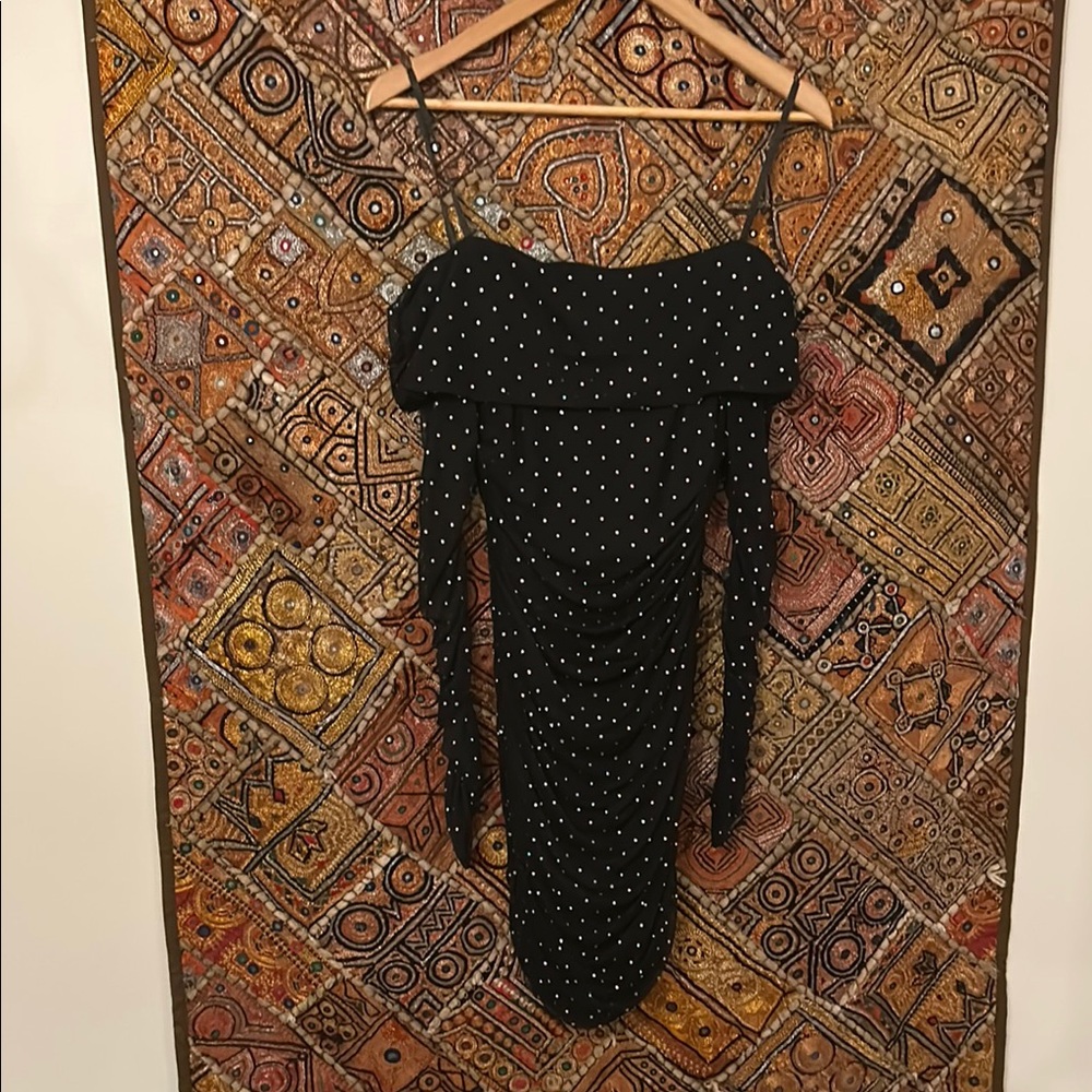 Black sparkly off the shoulder Dress